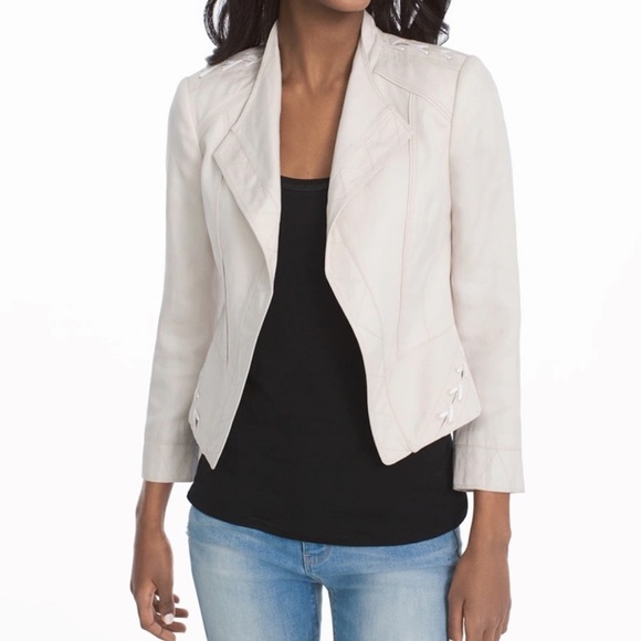 White House Black Market Jackets & Coats Whbm Linen Moto Jacket